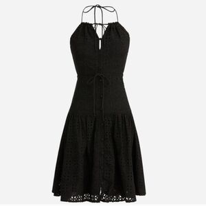 J.Crew NWT Anguilla Halter Mini Dress in Eyelet Black Sz 6